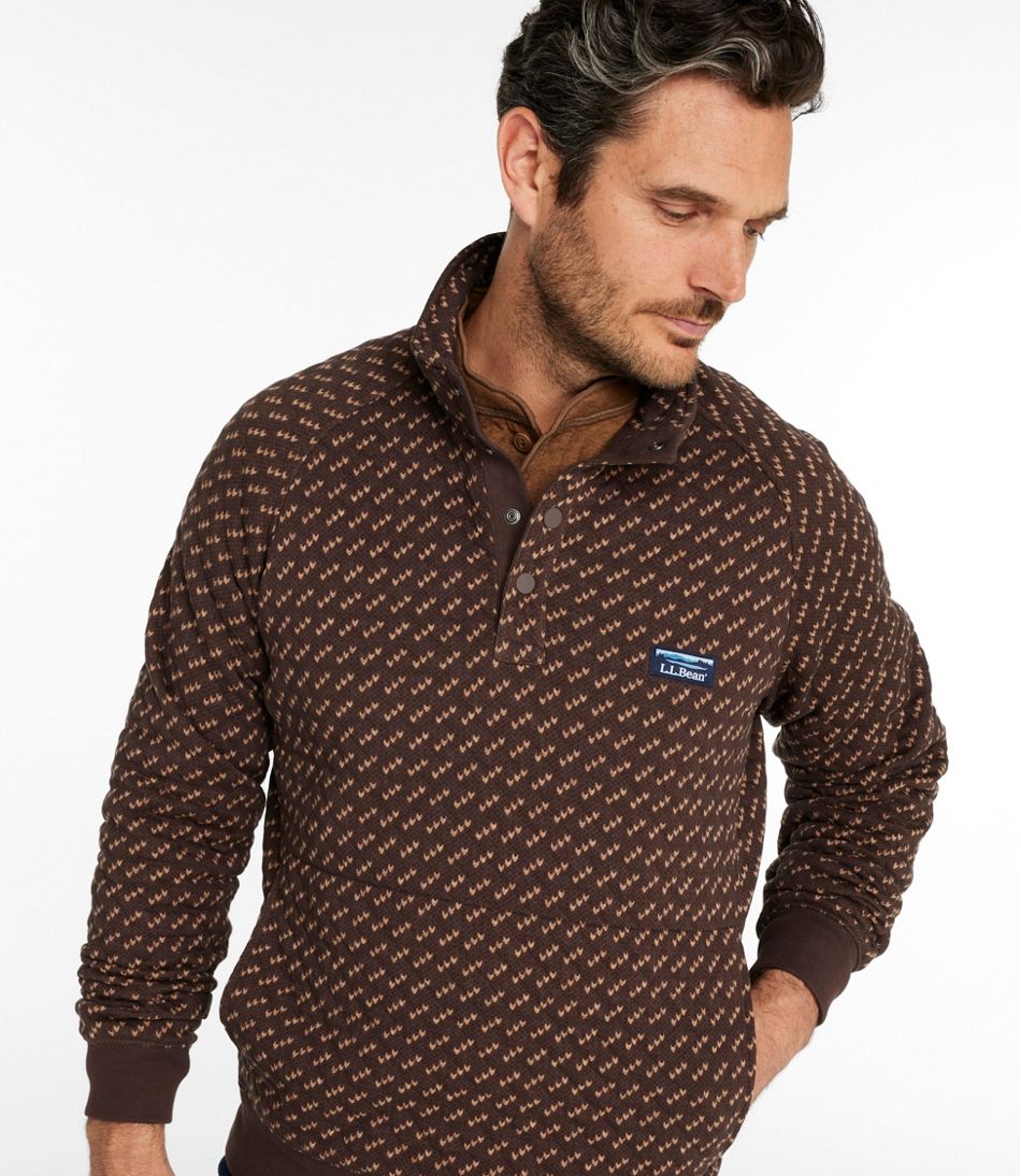 Men's Bean's Quilted Sweatshirt, Mockneck, Print - Image 2