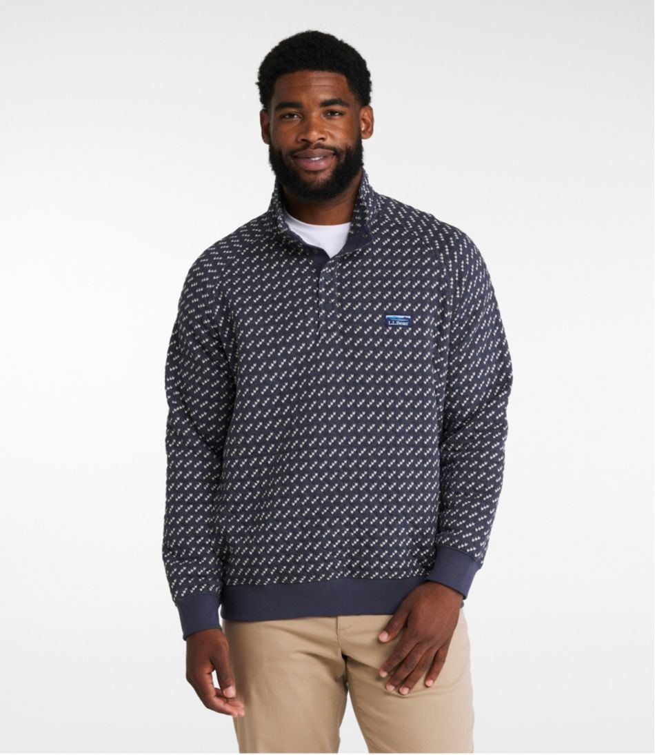 Men's Bean's Quilted Sweatshirt, Mockneck, Print - Image 4
