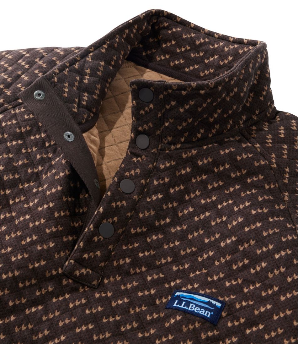 Men's Bean's Quilted Sweatshirt, Mockneck, Print - Image 6