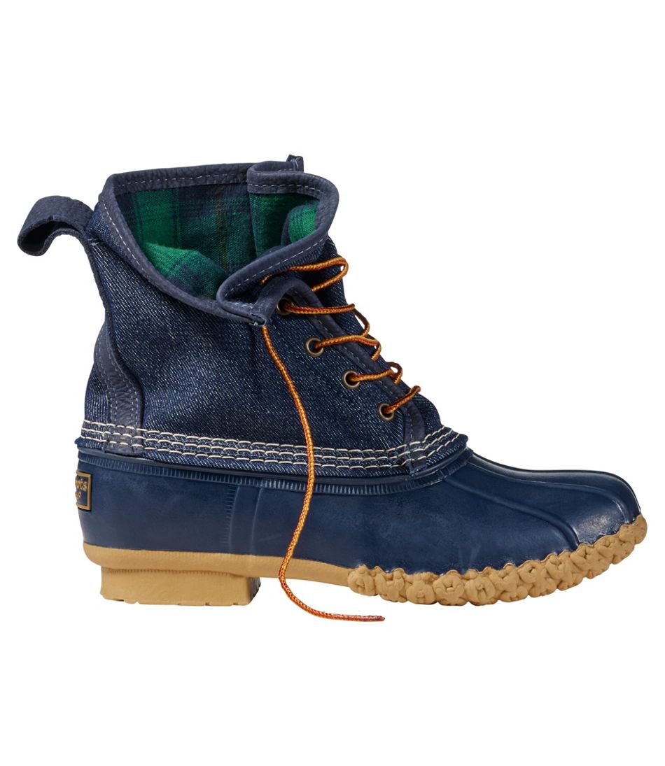 Women's Bean Boots, 8" Denim Insulated Flannel-Lined